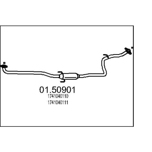 Stredný tlmič výfuku MTS 01.50901