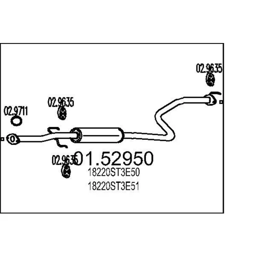 Stredný tlmič výfuku MTS 01.52950
