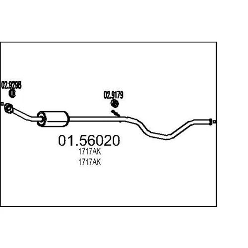 Stredný tlmič výfuku MTS 01.56020