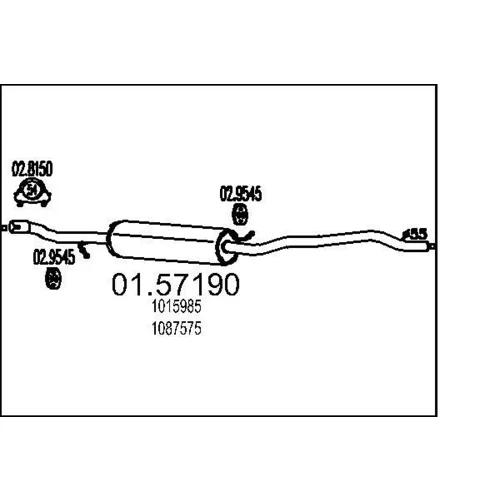Stredný tlmič výfuku MTS 01.57190
