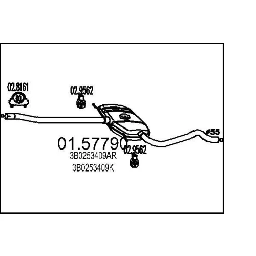 Stredný tlmič výfuku MTS 01.57790