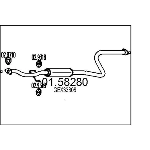 Stredný tlmič výfuku MTS 01.58280