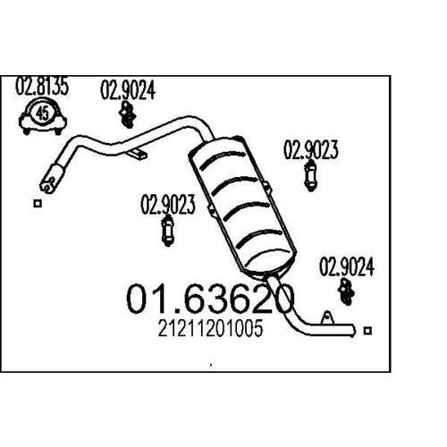 Koncový tlmič výfuku MTS 01.63620