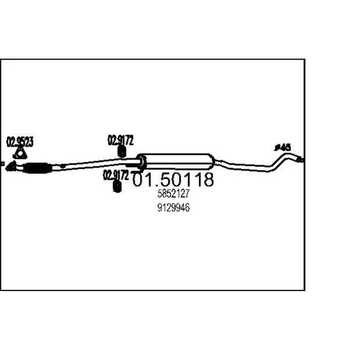 Stredný tlmič výfuku MTS 01.50118
