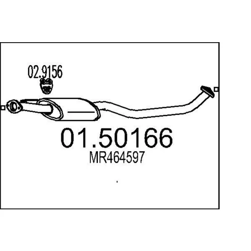 Stredný tlmič výfuku MTS 01.50166