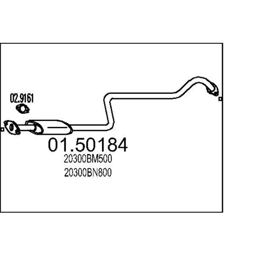 Stredný tlmič výfuku 01.50184 /MTS/