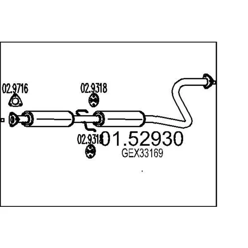 Stredný tlmič výfuku MTS 01.52930