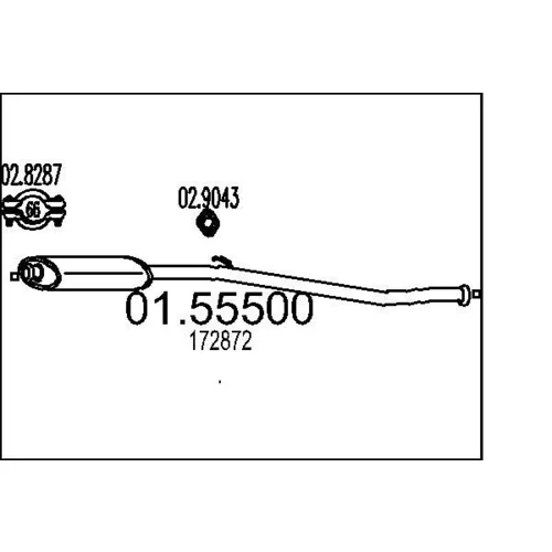 Stredný tlmič výfuku MTS 01.55500