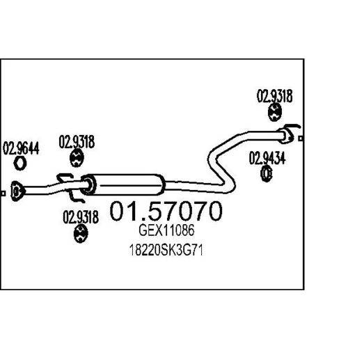 Stredný tlmič výfuku MTS 01.57070