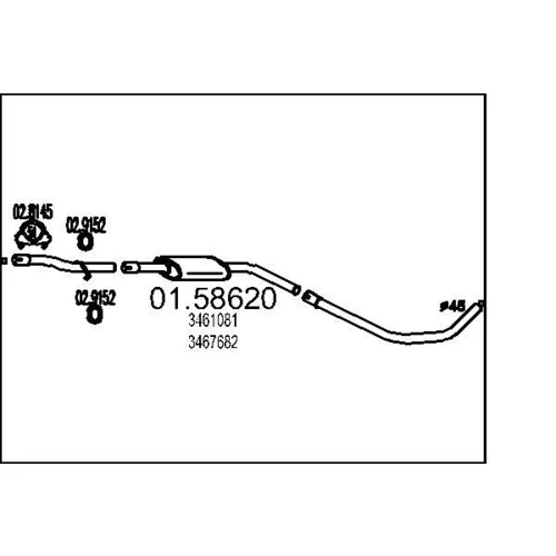 Stredný tlmič výfuku 01.58620 /MTS/