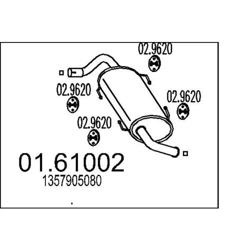 Koncový tlmič výfuku MTS 01.61002