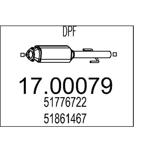Filter sadzí/pevných častíc výfukového systému MTS 17.00079
