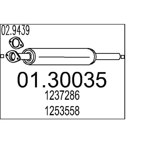 Predný tlmič výfuku MTS 01.30035