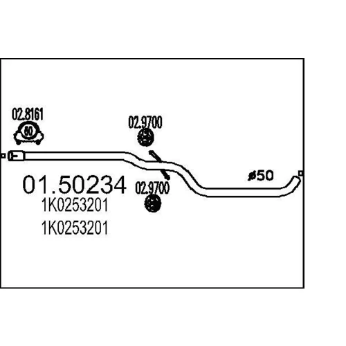 Stredný tlmič výfuku MTS 01.50234
