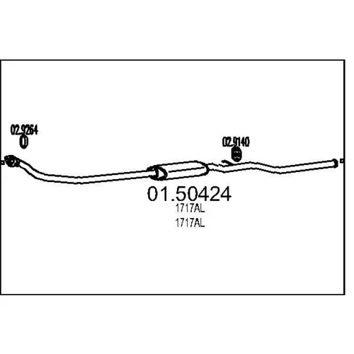 Stredný tlmič výfuku MTS 01.50424