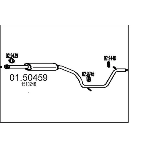 Stredný tlmič výfuku MTS 01.50459