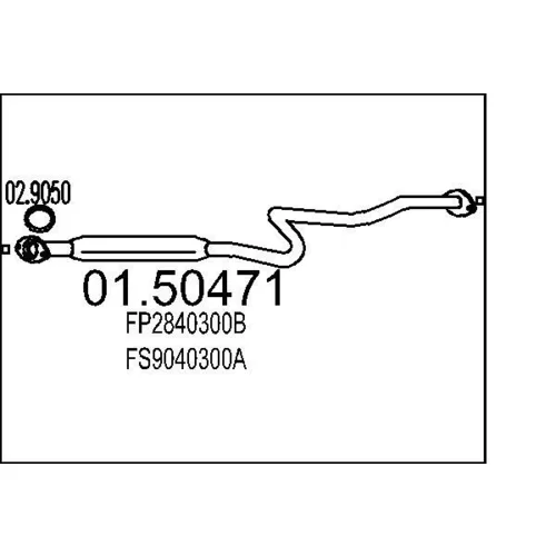 Stredný tlmič výfuku MTS 01.50471