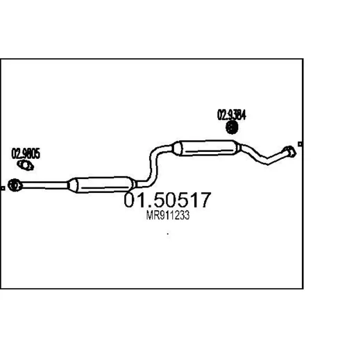 Stredný tlmič výfuku MTS 01.50517