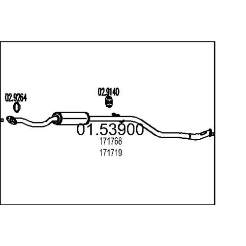 Stredný tlmič výfuku MTS 01.53900