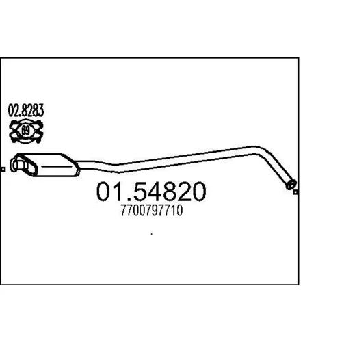 Stredný tlmič výfuku MTS 01.54820