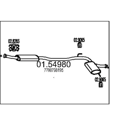 Stredný tlmič výfuku MTS 01.54980