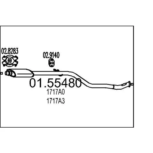 Stredný tlmič výfuku MTS 01.55480