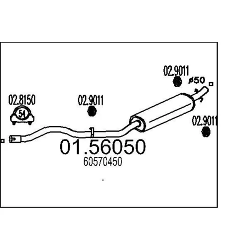 Stredný tlmič výfuku MTS 01.56050