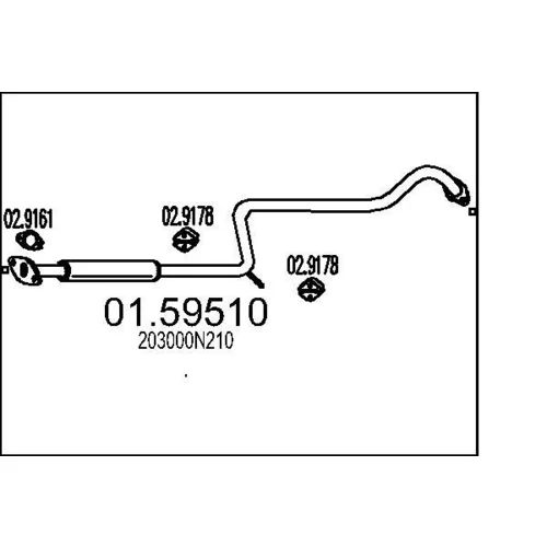 Stredný tlmič výfuku MTS 01.59510