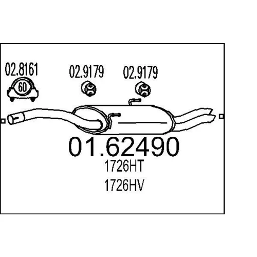Koncový tlmič výfuku MTS 01.62490