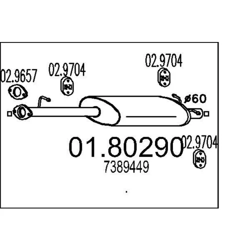Stredný tlmič výfuku MTS 01.80290