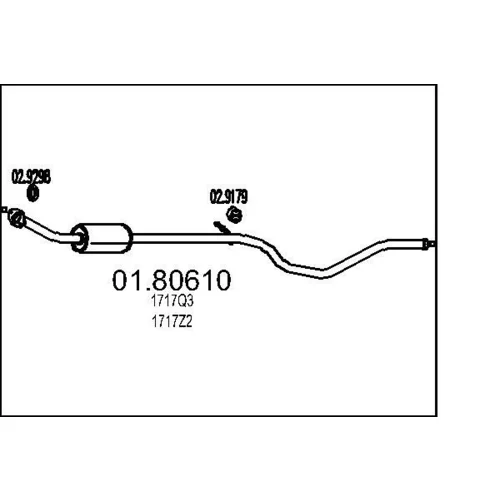 Stredný tlmič výfuku MTS 01.80610