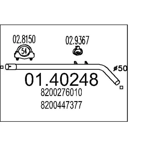Výfukové potrubie MTS 01.40248