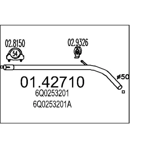 Výfukové potrubie 01.42710 /MTS/