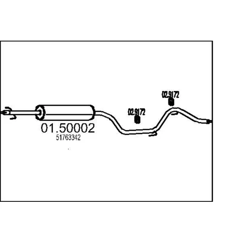 Stredný tlmič výfuku MTS 01.50002