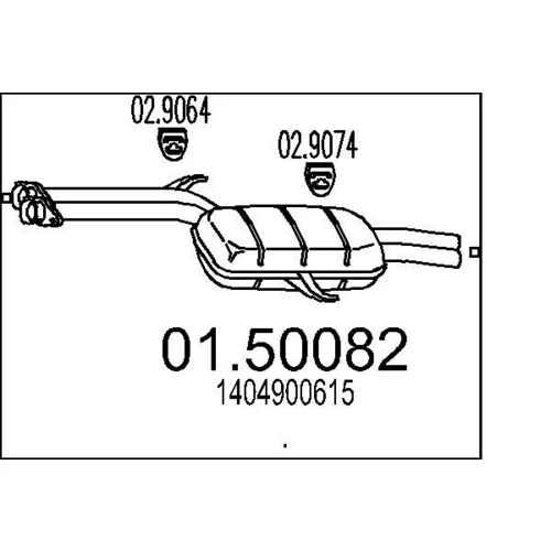 Stredný tlmič výfuku MTS 01.50082