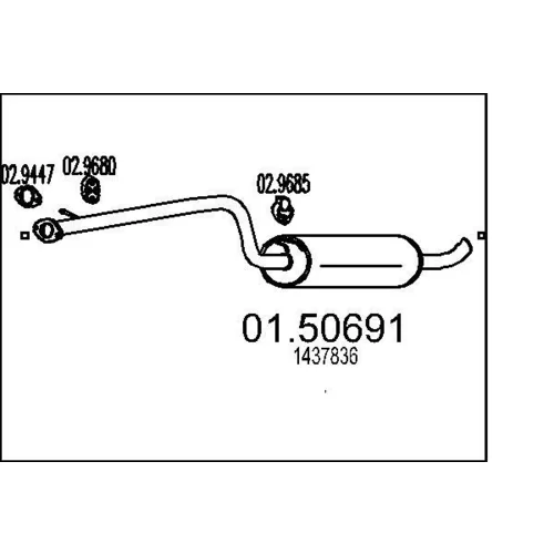Stredný tlmič výfuku MTS 01.50691
