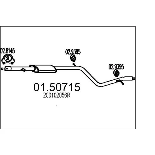 Stredný tlmič výfuku MTS 01.50715