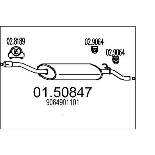 Stredný tlmič výfuku MTS 01.50847