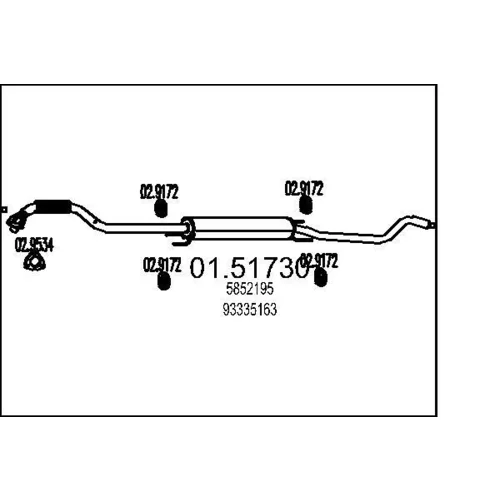 Stredný tlmič výfuku MTS 01.51730