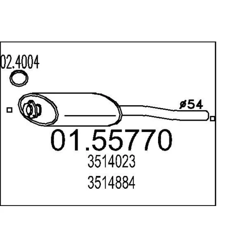 Stredný tlmič výfuku MTS 01.55770