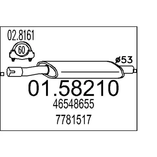 Stredný tlmič výfuku 01.58210 /MTS/