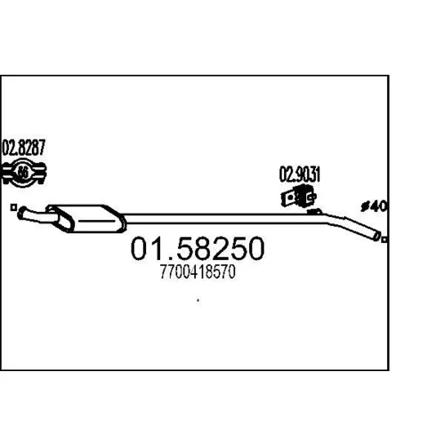 Stredný tlmič výfuku MTS 01.58250