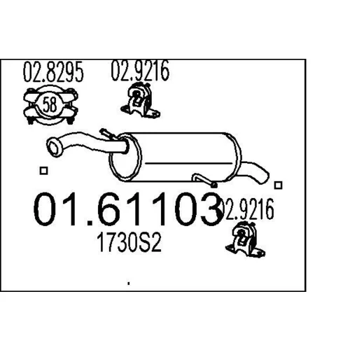 Koncový tlmič výfuku MTS 01.61103