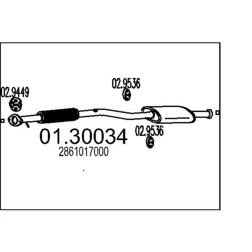 Predný tlmič výfuku MTS 01.30034