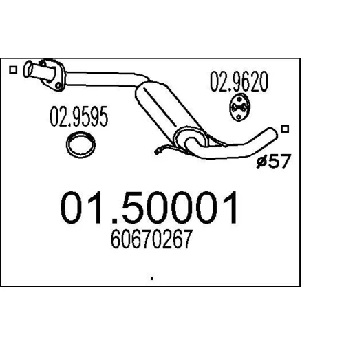 Stredný tlmič výfuku MTS 01.50001