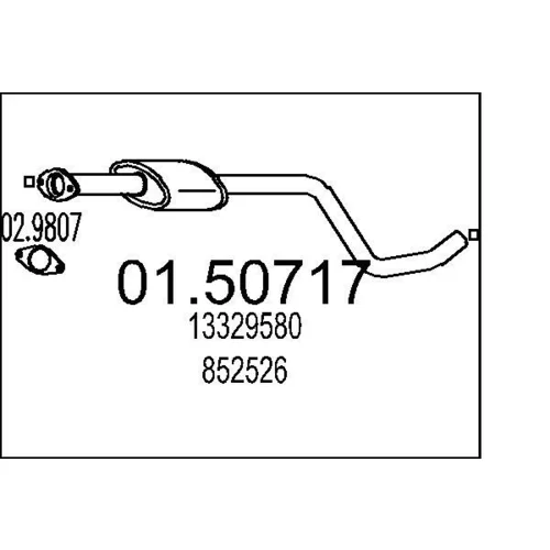 Stredný tlmič výfuku MTS 01.50717
