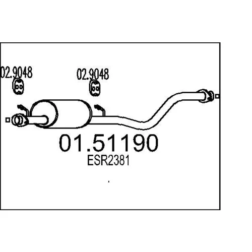 Stredný tlmič výfuku MTS 01.51190