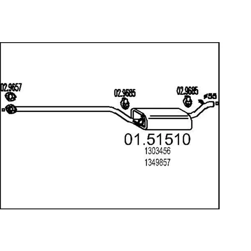 Stredný tlmič výfuku MTS 01.51510