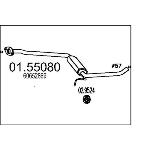 Stredný tlmič výfuku MTS 01.55080