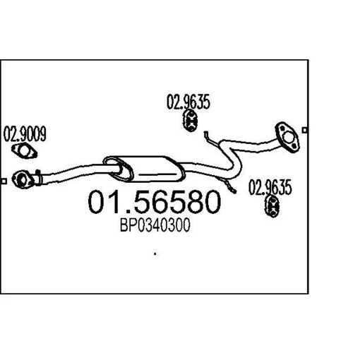 Stredný tlmič výfuku MTS 01.56580